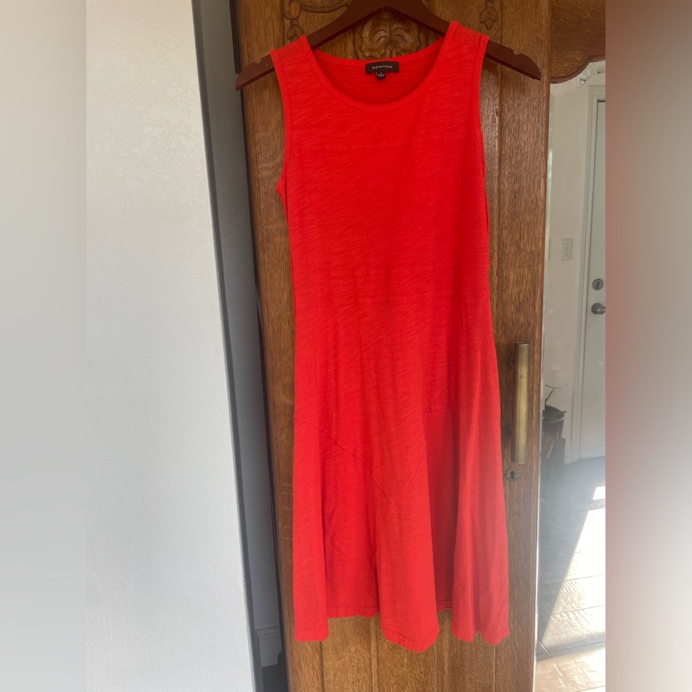 Orange red sleeveless comfy dress